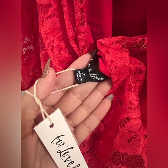 For Love and Lemons Elegant Red Lace Dress Sz XL NWT and never worn - Picture 4 of 8